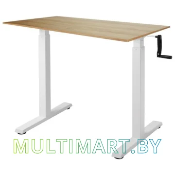 Стол для работы стоя ErgoSmart Manual Desk Compact 1380x800x18 мм (дуб натуральный/белый)
